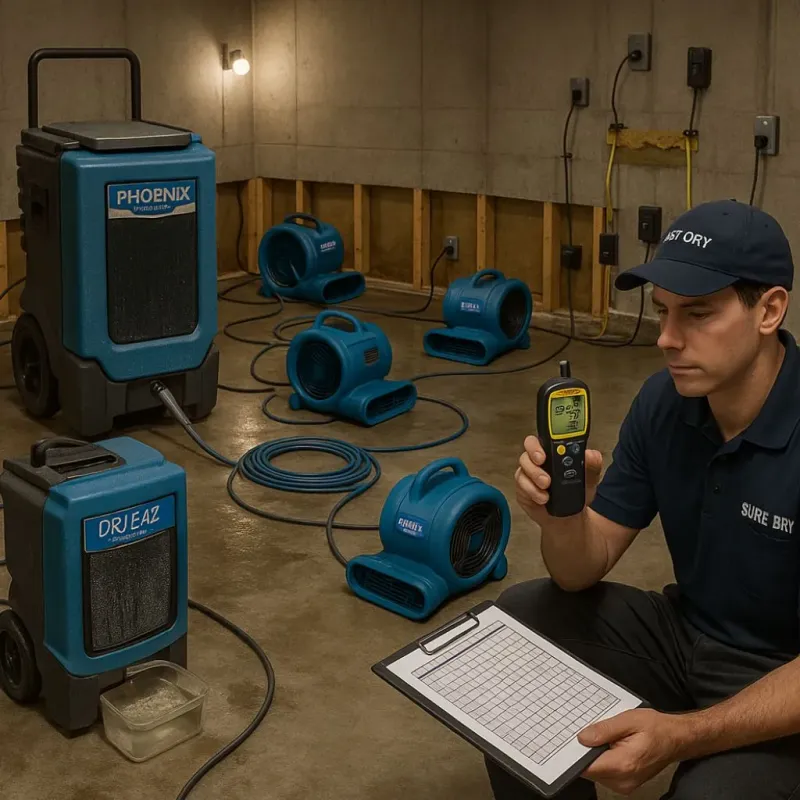 Structural Drying and Dehumidification process in Mountain Iron, MN